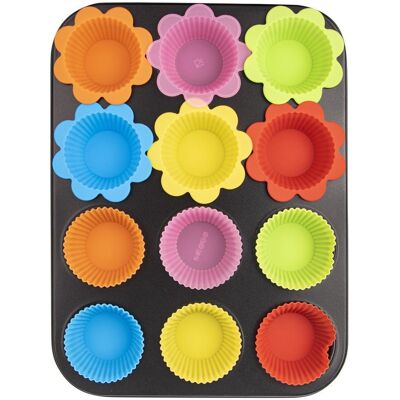 Artemis Forma do Muffinek Foremka Silikonowa Blacha 12szt Babeczki Muffiny Zestaw Artemis Forma do Muffinek Foremka Silikonowa Blacha 12szt Babeczki Muffiny Zestaw