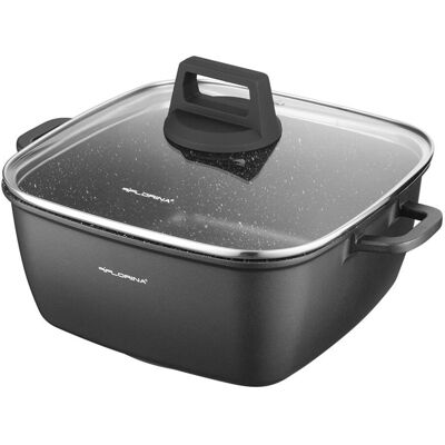Garnek Aluminiowy Florina Chef Kwadratowy 24 Cm 4,6l Czarny Na Indukcję Garnek Aluminiowy Florina Chef Kwadratowy 24 Cm 4,6l Czarny Na Indukcję