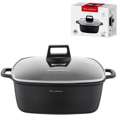 Garnek aluminiowy Florina Chef kwadratowy 28 cm 5,8L do piekarnika Garnek aluminiowy Florina Chef kwadratowy 28 cm 5,8L do piekarnika