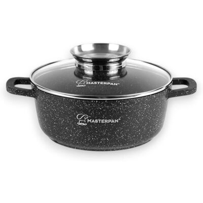Garnek Ceramiczny Z Pokrywką 28cm 6,5l Na Indukcję Gaz Czarny Masterpan Mp-2117 Garnek Ceramiczny Z Pokrywką 28cm 6,5l Na Indukcję Gaz Czarny Masterpan Mp-2117