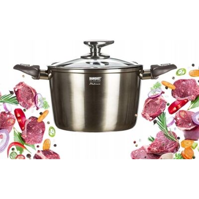 Garnek DO GOTOWANIA METALLIC PLATINUM 20cm BANQUET wysoki na prezent 3,6L Garnek DO GOTOWANIA METALLIC PLATINUM 20cm BANQUET wysoki na prezent 3,6L