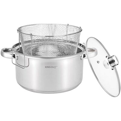 Garnek do Smażenia Kinghoff 5,5L z Koszem Garnek do Smażenia Kinghoff 5,5L z Koszem