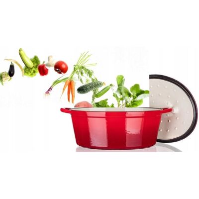 Banquet Garnek Duży Żeliwny Piekarnik Brytfanna Indukcja Pokrywa Na Prezent 6,7 L Banquet Garnek Duży Żeliwny Piekarnik Brytfanna Indukcja Pokrywa Na Prezent 6,7 L
