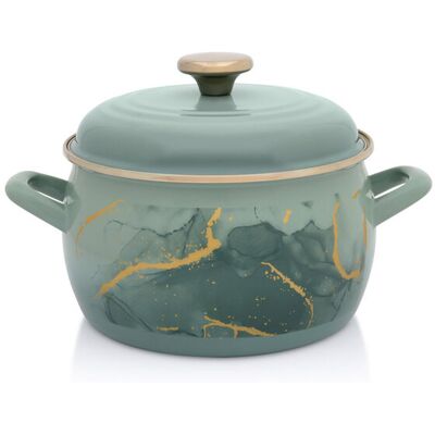 Metalac Garnek Emaliowany 20 Cm 4.2l, Miętowy, Marble Metalac Garnek Emaliowany 20 Cm 4.2l, Miętowy, Marble