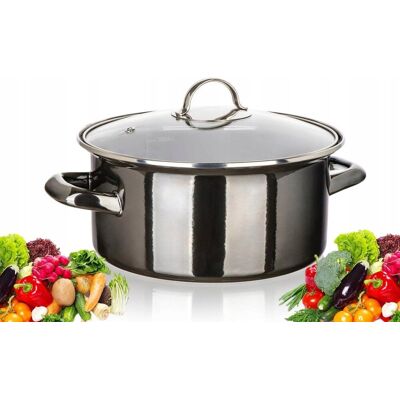 Garnek emaliowany BANQUET METALIC Czarny 20cm DO GOTOWANIA KUCHENNY 2 L Garnek emaliowany BANQUET METALIC Czarny 20cm DO GOTOWANIA KUCHENNY 2 L