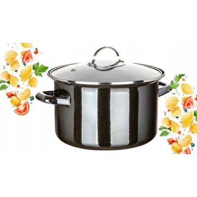 Garnek emaliowany BANQUET METALIC Czarny 24cm, 3,7L DO GOTOWANIA na prezent Garnek emaliowany BANQUET METALIC Czarny 24cm, 3,7L DO GOTOWANIA na prezent
