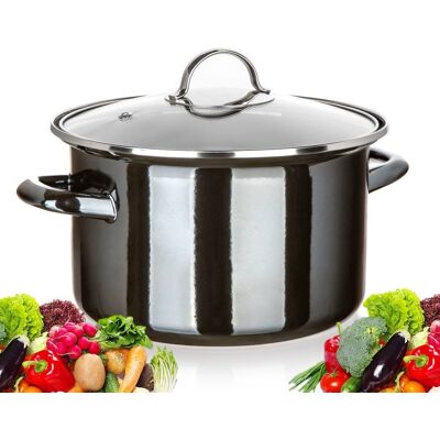 Garnek emaliowany BANQUET METALIC Czarny 26cm, 6 L DO GOTOWANIA duży Garnek emaliowany BANQUET METALIC Czarny 26cm, 6 L DO GOTOWANIA duży