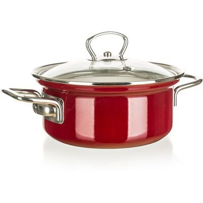 Banquet Garnek emaliowany czerwony grube dno premium 16 cm 1,4 l Banquet Garnek emaliowany czerwony grube dno premium 16 cm 1,4 l