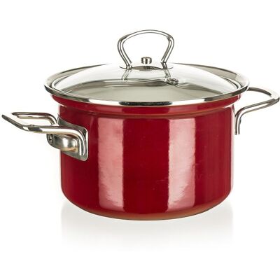 Banquet Garnek emaliowany czerwony grube dno premium 16 cm 2,1 l Banquet Garnek emaliowany czerwony grube dno premium 16 cm 2,1 l