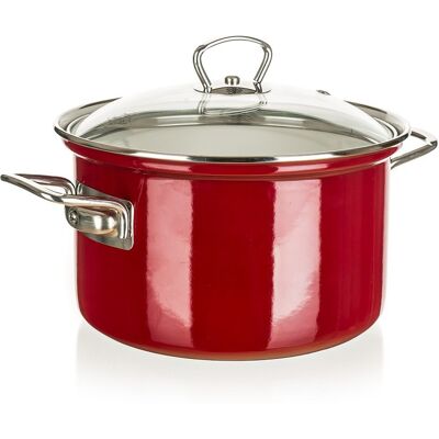 Banquet Garnek emaliowany czerwony grube dno premium 20 cm 3,6 l Banquet Garnek emaliowany czerwony grube dno premium 20 cm 3,6 l