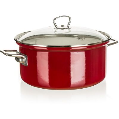 Banquet Garnek emaliowany czerwony grube dno premium 24 cm 4,5 l Banquet Garnek emaliowany czerwony grube dno premium 24 cm 4,5 l