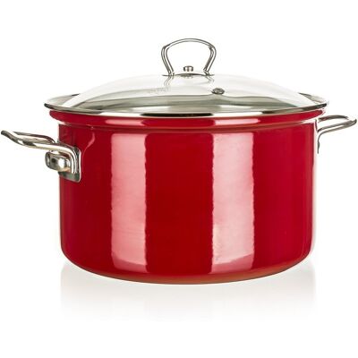 Banquet Garnek emaliowany czerwony grube dno premium 24 cm 6,1 l Banquet Garnek emaliowany czerwony grube dno premium 24 cm 6,1 l