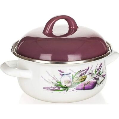 Banquet Garnek Emaliowany Lawenda 18Cm Do Gotowania Kuchenny 1,4L Święta Prezenty Banquet Garnek Emaliowany Lawenda 18Cm Do Gotowania Kuchenny 1,4L Święta Prezenty
