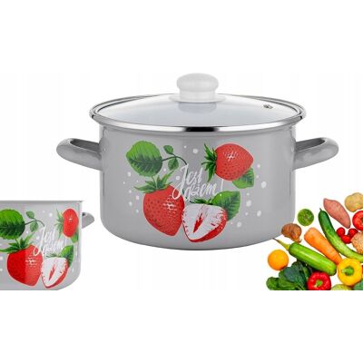 Banquet GARNEK EMALIOWANY pleszew 20cm 4,1 L kuchenny do gotowania zupa w TRUSKAWKI Banquet GARNEK EMALIOWANY pleszew 20cm 4,1 L kuchenny do gotowania zupa w TRUSKAWKI