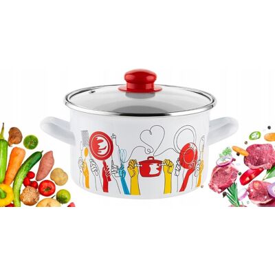 Banquet GARNEK EMALIOWANY polska pleszew 18 cm 2,6L do gotowania zup obiad kuchenny Banquet GARNEK EMALIOWANY polska pleszew 18 cm 2,6L do gotowania zup obiad kuchenny
