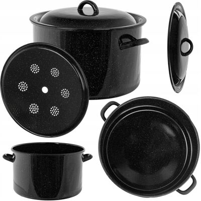 KADAX Garnek Emaliowany Powidlak 15l Do Bigosu Pasteryzacji Z Pokrywą Wysoki 33cm KADAX Garnek Emaliowany Powidlak 15l Do Bigosu Pasteryzacji Z Pokrywą Wysoki 33cm