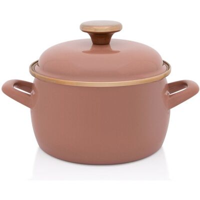 Metalac Garnek Emaliowany Z Emaliowaną Pokrywką 16 Cm, 2,2 L, Beżowy, Kolekcja Mokka Metalac Garnek Emaliowany Z Emaliowaną Pokrywką 16 Cm, 2,2 L, Beżowy, Kolekcja Mokka