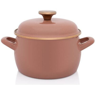 Metalac Garnek Emaliowany Z Emaliowaną Pokrywką 18 Cm, 3,1 L, Beżowy, Kolekcja Mokka Metalac Garnek Emaliowany Z Emaliowaną Pokrywką 18 Cm, 3,1 L, Beżowy, Kolekcja Mokka