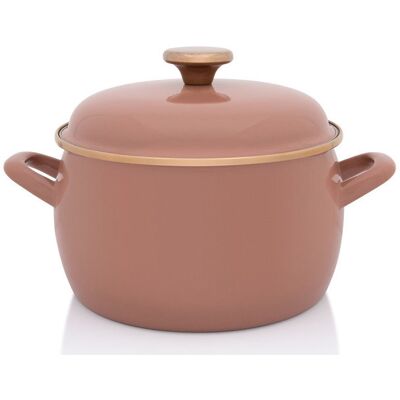 Metalac Garnek Emaliowany Z Emaliowaną Pokrywką 20 Cm, 4,2 L, Beżowy, Kolekcja Mokka Metalac Garnek Emaliowany Z Emaliowaną Pokrywką 20 Cm, 4,2 L, Beżowy, Kolekcja Mokka