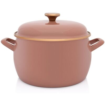 Metalac Garnek Emaliowany Z Emaliowaną Pokrywką 24 Cm, 7,5 L, Beżowy, Kolekcja Mokka Metalac Garnek Emaliowany Z Emaliowaną Pokrywką 24 Cm, 7,5 L, Beżowy, Kolekcja Mokka