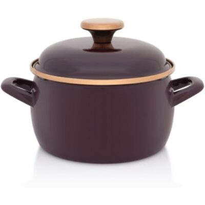 Metalac Garnek Emaliowany Z Pokrywką, 16 Cm 2.2 L Pojemności, Bordowy, Bordeaux Metalac Garnek Emaliowany Z Pokrywką, 16 Cm 2.2 L Pojemności, Bordowy, Bordeaux