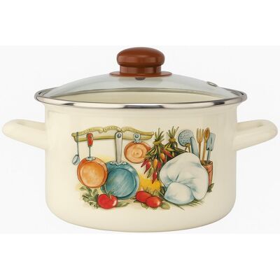 Ambition GARNEK EMALIOWANY Z POKRYWKĄ KUCHARZ 6,2 L 24 CM Ambition GARNEK EMALIOWANY Z POKRYWKĄ KUCHARZ 6,2 L 24 CM