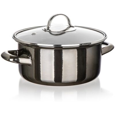 Banquet Garnek Emaliowany Z Pokrywką Metallic Czarny 2 L Banquet Garnek Emaliowany Z Pokrywką Metallic Czarny 2 L