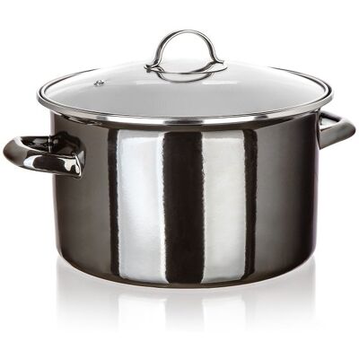 Banquet Garnek emaliowany z pokrywką Metallic czarny 6 l Banquet Garnek emaliowany z pokrywką Metallic czarny 6 l