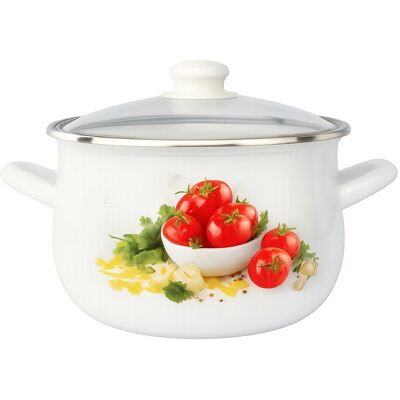 Ambition GARNEK EMALIOWANY Z POKRYWKĄ POMIDORY 3,8 L 20 CM Ambition GARNEK EMALIOWANY Z POKRYWKĄ POMIDORY 3,8 L 20 CM