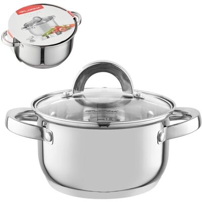 Garnek Florina Claude 1,9l Stal Nierdzewna Z Pokrywą Szklaną Indukcja Garnek Florina Claude 1,9l Stal Nierdzewna Z Pokrywą Szklaną Indukcja