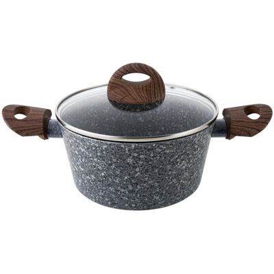 Garnek Florina Granite 24 cm 4,1L aluminium powłoka granitowa indukcja Garnek Florina Granite 24 cm 4,1L aluminium powłoka granitowa indukcja