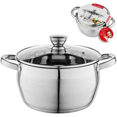 Garnek Florina Oliver 22 cm 4,8 l stal nierdzewna z pokrywką indukcja Garnek Florina Oliver 22 cm 4,8 l stal nierdzewna z pokrywką indukcja