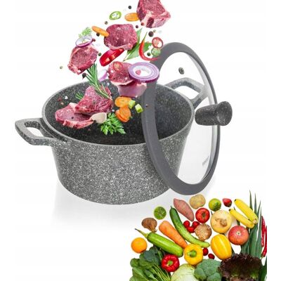 Garnek Granite Marmurkowy 20 Cm 2,5L Do Gotowania Banquet Na Prezent Święta Garnek Granite Marmurkowy 20 Cm 2,5L Do Gotowania Banquet Na Prezent Święta