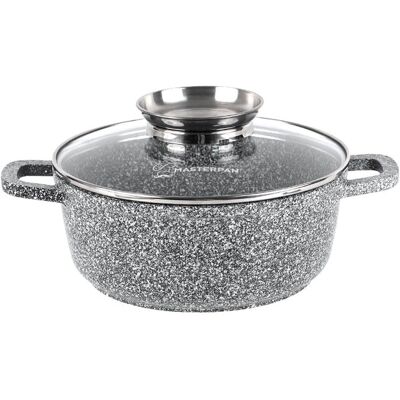 MASTERPAN Garnek Granitowy 4.5l Z Pokrywką 24 Cm System Aroma Na Indukcję Gaz MASTERPAN Garnek Granitowy 4.5l Z Pokrywką 24 Cm System Aroma Na Indukcję Gaz
