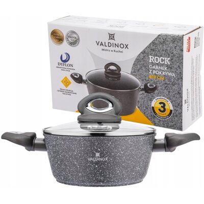 Altom Garnek marmurkowy z pokrywą Valdinox Rock 18 cm 1,7 l indukcja gaz Altom Garnek marmurkowy z pokrywą Valdinox Rock 18 cm 1,7 l indukcja gaz