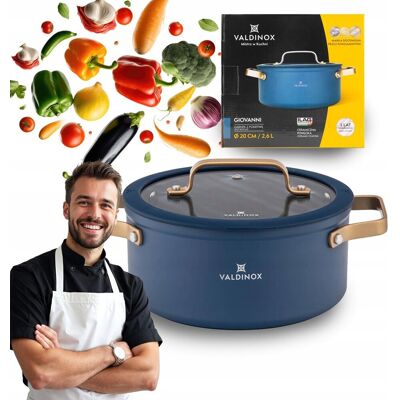 Altom Garnek na indukcję gaz z pokrywą Valdinox Giovanni 20 cm 2,6 l Altom Garnek na indukcję gaz z pokrywą Valdinox Giovanni 20 cm 2,6 l