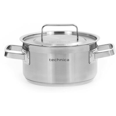 Garnek Niski 3,3 L O Średnicy 200 Mm Z Pokrywką Ze Stali Nierdzewnej Technica, Platinum Line Garnek Niski 3,3 L O Średnicy 200 Mm Z Pokrywką Ze Stali Nierdzewnej Technica, Platinum Line