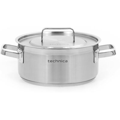 Garnek Niski 5 L O Średnicy 240 Mm Z Pokrywką Ze Stali Nierdzewnej Technica, Platinum Line Garnek Niski 5 L O Średnicy 240 Mm Z Pokrywką Ze Stali Nierdzewnej Technica, Platinum Line