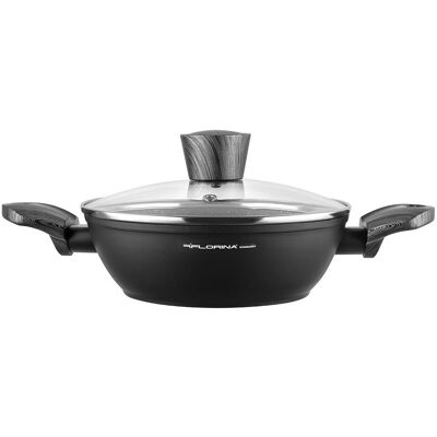 Garnek Niski Florina Bono 20 Cm 1,6l Aluminiowy Czarny Z Pokrywką Garnek Niski Florina Bono 20 Cm 1,6l Aluminiowy Czarny Z Pokrywką