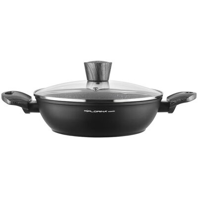 Garnek Niski Florina Bono 24 Cm 2,5l Aluminiowy Czarny Z Pokrywką Garnek Niski Florina Bono 24 Cm 2,5l Aluminiowy Czarny Z Pokrywką