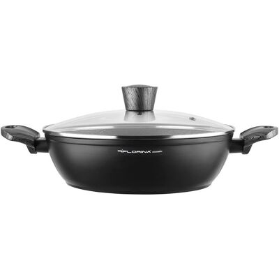 Garnek Niski Florina Bono 28 Cm 3,8l Aluminiowy Z Pokrywką Szeroki Garnek Niski Florina Bono 28 Cm 3,8l Aluminiowy Z Pokrywką Szeroki