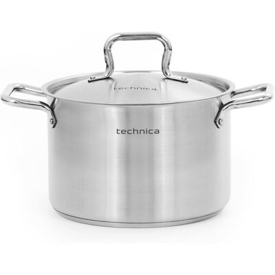 Garnek Średni 7,2 L O Średnicy 240 Mm Z Pokrywką Ze Stali Nierdzewnej Technica, Gold Line Garnek Średni 7,2 L O Średnicy 240 Mm Z Pokrywką Ze Stali Nierdzewnej Technica, Gold Line