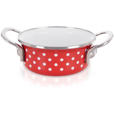 Artemis Garnek Stalowy Emaliowany Mały Garnuszek Rondelek Niski Retro 12 cm 0,6L Artemis Garnek Stalowy Emaliowany Mały Garnuszek Rondelek Niski Retro 12 cm 0,6L