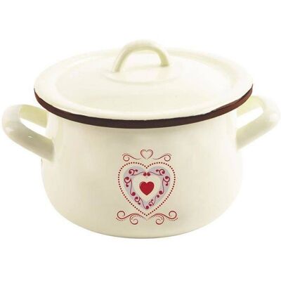 Artemis Garnek Stalowy Emaliowany z Pokrywką do Gotowania Tradycyjny 16 cm 2,3L Artemis Garnek Stalowy Emaliowany z Pokrywką do Gotowania Tradycyjny 16 cm 2,3L