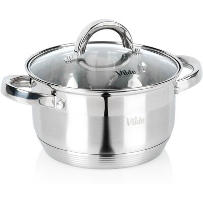 Artemis Garnek Stalowy Tradycyjny z Pokrywką do Gotowania Duszenia 18 cm 2L Artemis Garnek Stalowy Tradycyjny z Pokrywką do Gotowania Duszenia 18 cm 2L