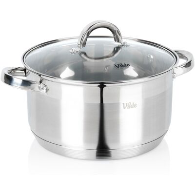 Artemis Garnek Stalowy Tradycyjny z Pokrywką do Gotowania Duszenia 24 cm 4,5L Artemis Garnek Stalowy Tradycyjny z Pokrywką do Gotowania Duszenia 24 cm 4,5L