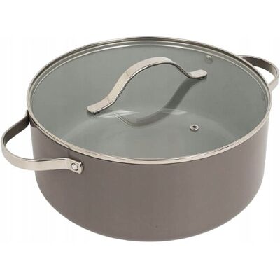 Maestro Garnek + Szklana Pokrywka Powłoka Greblonowa 4,1l 24 Cm Nieprzywierający Maestro Garnek + Szklana Pokrywka Powłoka Greblonowa 4,1l 24 Cm Nieprzywierający