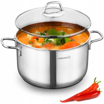 Garnek Tradycyjny 6,8l Z Pokrywą 26 Cm Korkmaz Perla Gaz Indukcja A1571 Garnek Tradycyjny 6,8l Z Pokrywą 26 Cm Korkmaz Perla Gaz Indukcja A1571