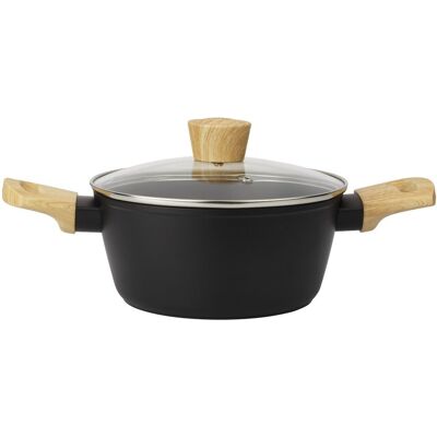 Galicja Garnek Tradycyjny Do Gotowania Z Pokrywką Gaz Indukcja Czarny 20cm Galicja Garnek Tradycyjny Do Gotowania Z Pokrywką Gaz Indukcja Czarny 20cm