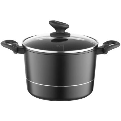 Garnek Wysoki Florina Delux 24 Cm 6,2l Aluminiowy Czarny Z Pokrywką Garnek Wysoki Florina Delux 24 Cm 6,2l Aluminiowy Czarny Z Pokrywką